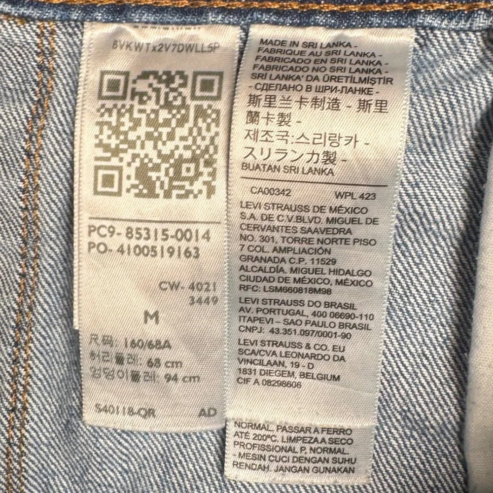 Levi's Premium Denim Overalls Womens Medium Blue Casual Workwear Dungarees - Picture 10 of 11